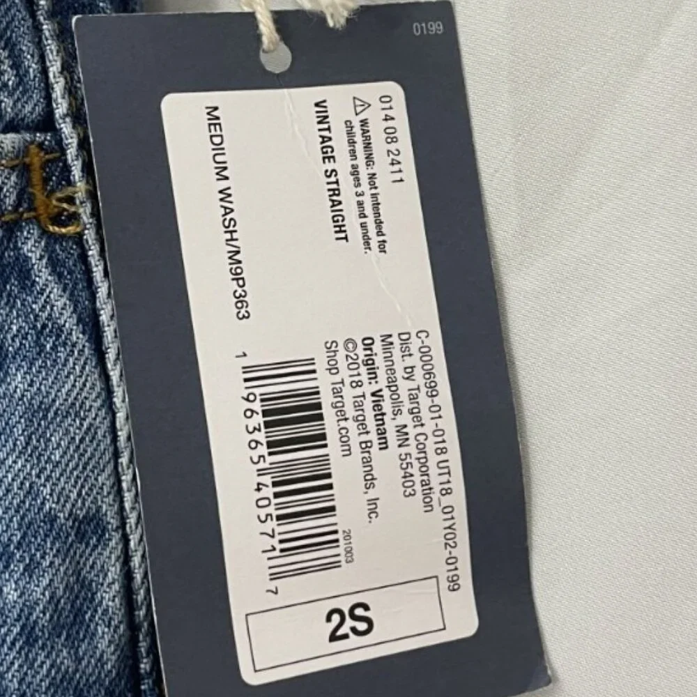 Universal Thread Women's Jeans Vintage Straight Blue Size 2S Pants Denim NWT - Picture 6 of 12